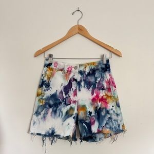 Everlane 2 OOAK Ice-Dyed Cotton Cut-Off Shorts
